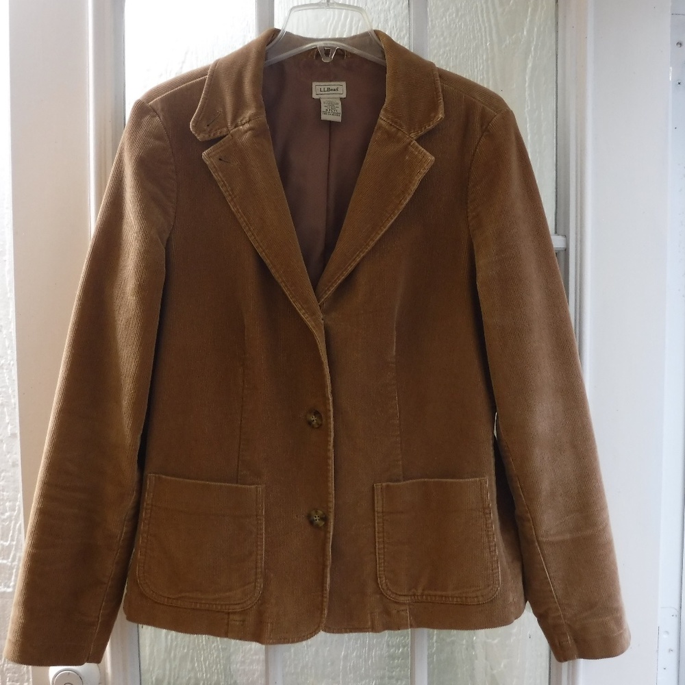 L.L. Bean Camel Color Button Up Long Sleeve Cordu… - image 1